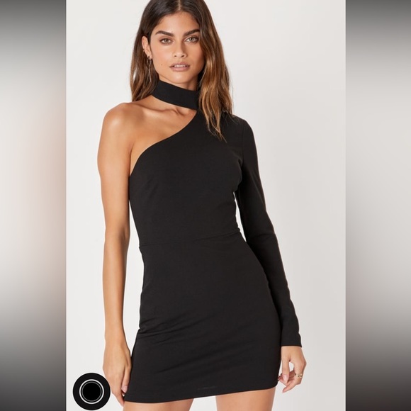 Keep It Interesting Black Asymmetrical Cutout Mini Dress - Picture 2 of 5